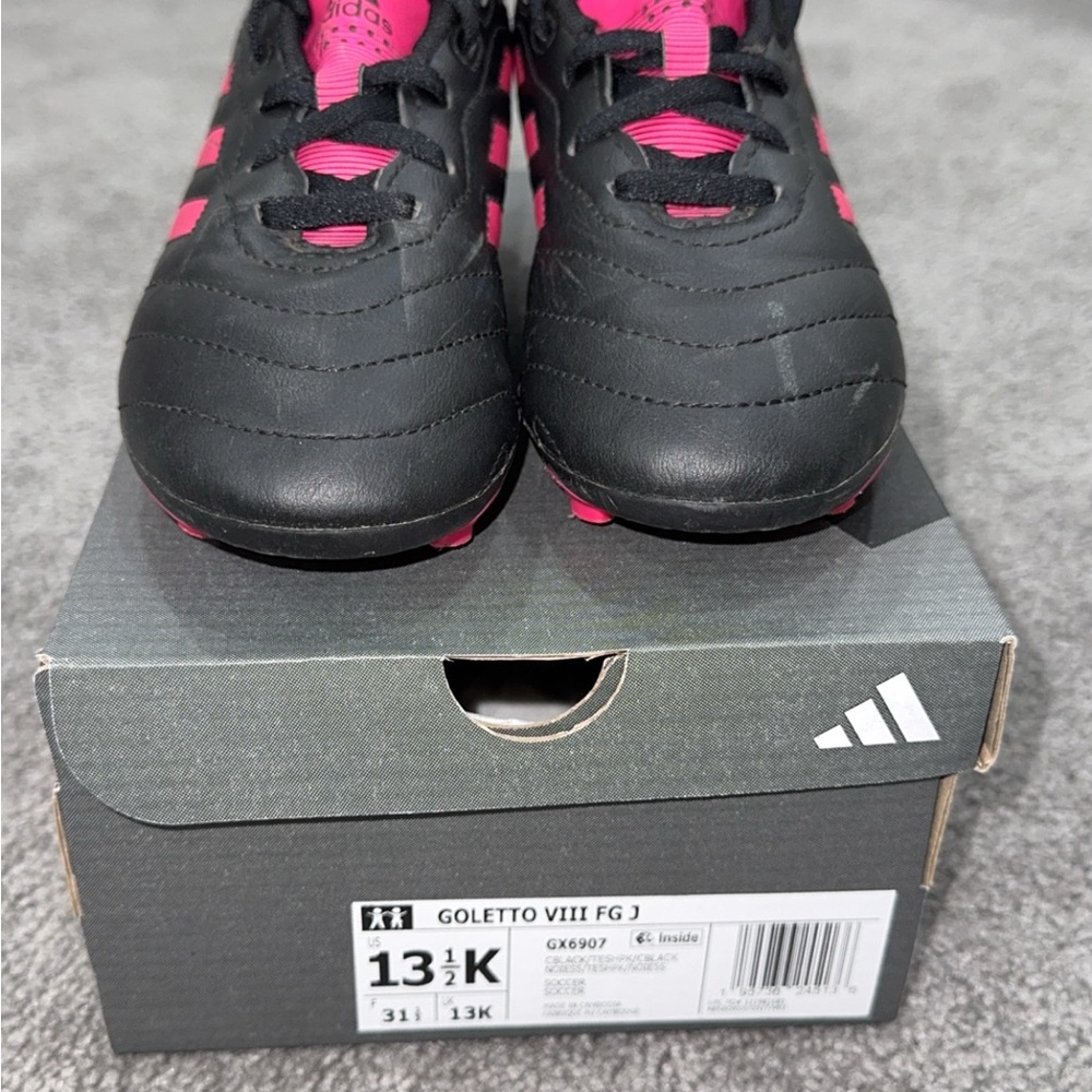 Adidas Kids Goletto VIII FG J Black Pink Soccer Shoes